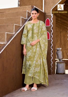 Alok jade copper diamond surat chdhidar dress material wholesale